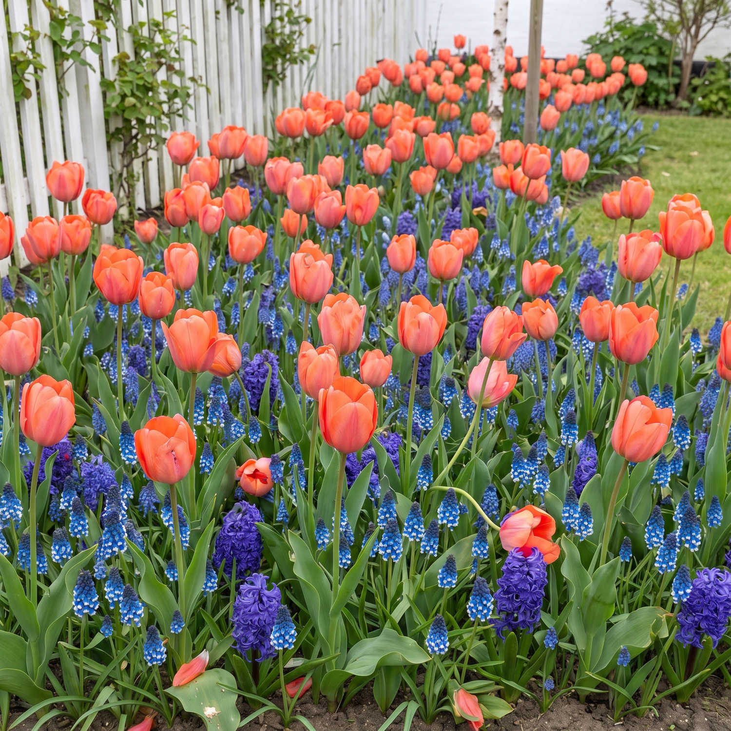 Valmis kukkapenkki 'Coral & Blue' (1 m²)